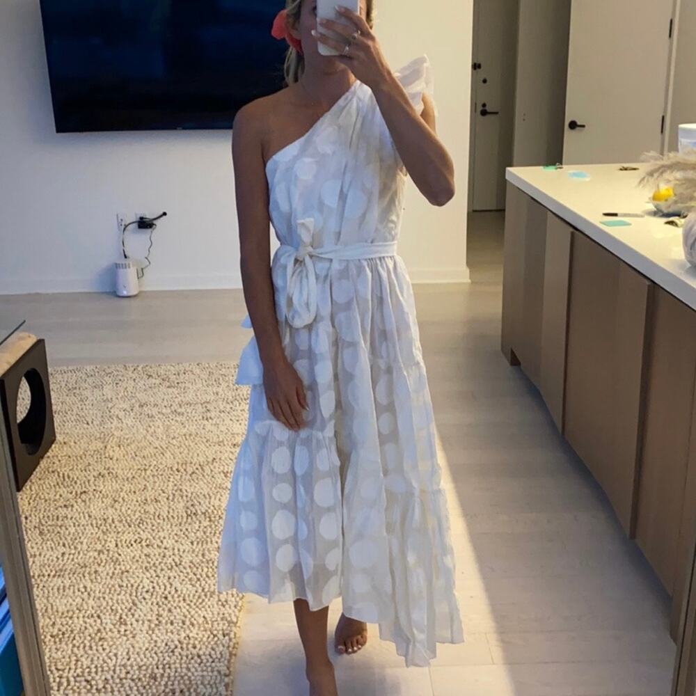 Ulla Johnson Ariane Dress Off White Polka Dot Silk Midi Bridal LWD Party Size 2 - Picture 16 of 16